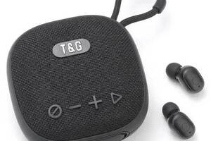 Портативная аккумуляторная Bluetooth колонка и вакуумные беспроводные наушники T&G TG-813 5W Black