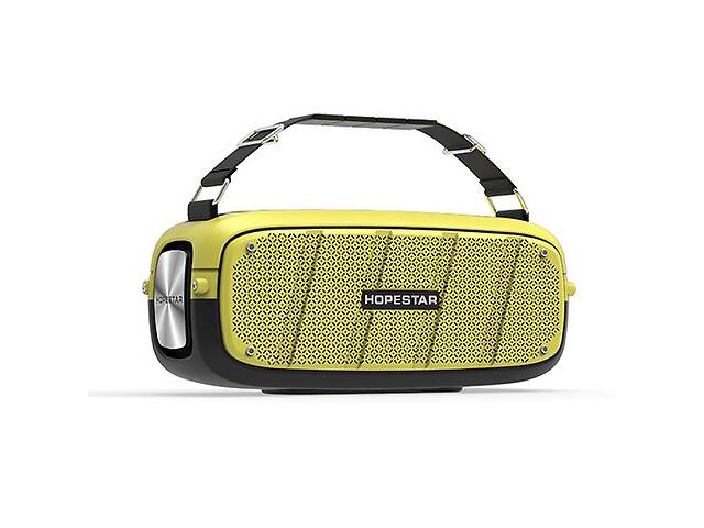 Портативная Bluetooth колонка Hopestar A20 Хопстар акустическая стерео система с аккумулятором влагозащищённая Желтая