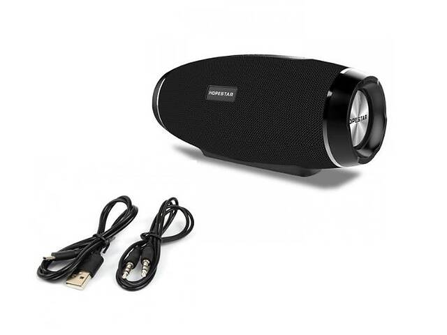 Портативная Bluetooth колонка мощностьб 10 Ватт с влагозащитой, USB, FM и объемным 3D звучанием HPS H27 Black