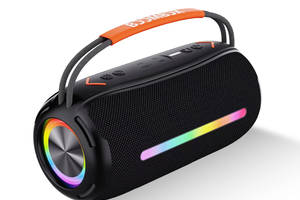 Портативная колонка BOOMBOX 360 BT/TF/USB/AUX с подсветкой 20 Вт черная (X360B)