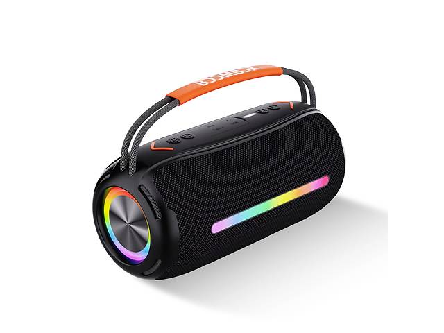 Портативная колонка BOOMBOX 360 BT/TF/USB/AUX с подсветкой 20 Вт черная (X360B)