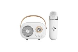 Портативная колонка Lugi с микрофоном Platinum C-20 BT/TF/USB/FM с влагозащитой 5 Вт белая (C20W)