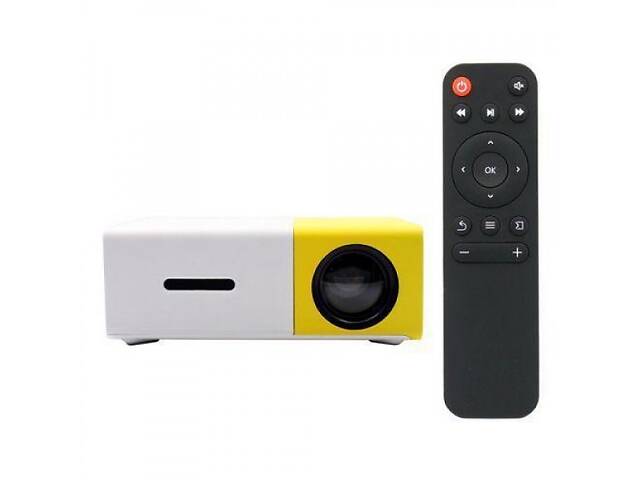 Портативний міні проектор LED Projector YG-300 White/Yellow