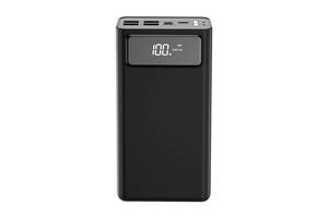 Портативный Powerbank XO PR123 30000 mAh 3 input 4 output LED Черный