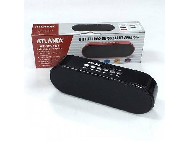 Портативний радіоприймач колонка ATLANFA 1801BT, кишеньковий приймач колонка з USB, Bluetooth, сабвуфер.