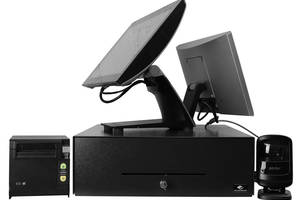 POS-терминал HP RP9 G1 AiO Model 9015 Intel Celeron G3900 4Gb RAM 128SSD + сканер штрихкодов + принтер чеков +