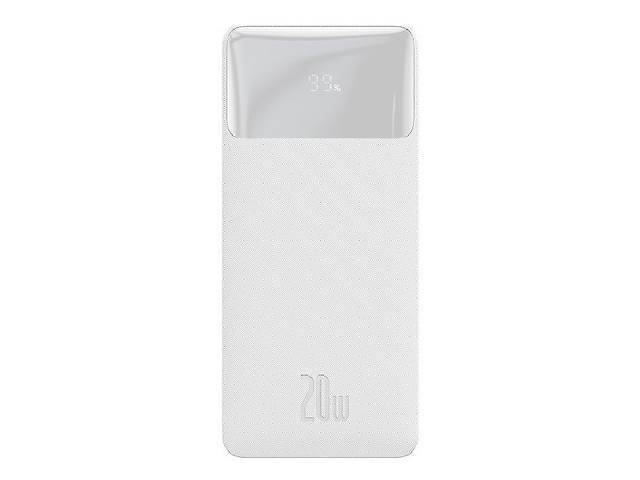 Повербанк 20000mAh Power Bank BASEUS Bipow PPDML-M02 2USB Type-C PD QC 20W 3A White N