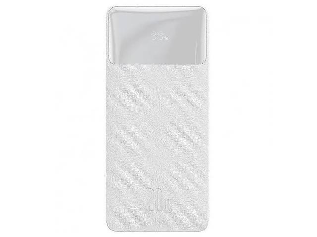 Повербанк УМБ BASEUS Bipow PPDML-N02 Power Bank 30000mAh 2USB Type-C PD QC 20W 3A Белый