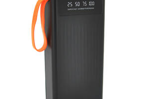 Power bank YM-572S, 30000mAh,flashlight,Input:5V/2.1A(micro USB, Type-C, Lightning), Output:5V /2.1A(4хUSB), With 4 o...