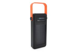 Power bank YM-635 30000mAh Solar, flashlight, Input:5V/2.1A(Micro-USB, Type-C, Lightning), Output:5V/2.1A(4xUSB), pla...