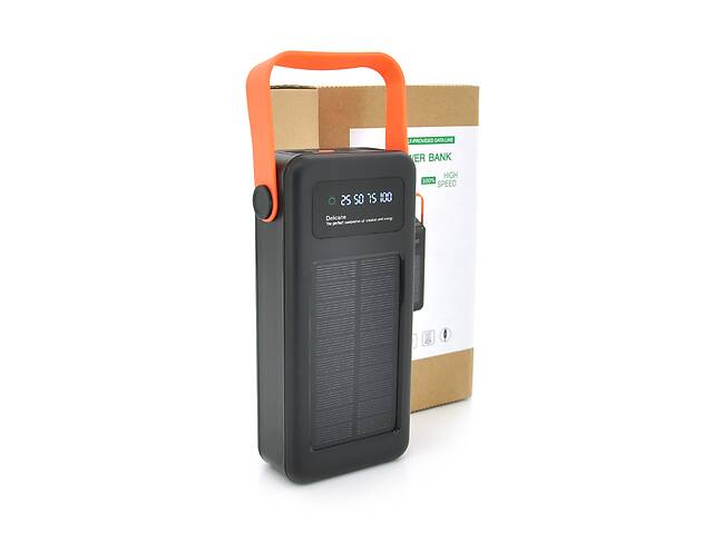 Power bank YM-636CX 40000 mAh, Solar, flashlight, Input:5V/2.1A(micro-USB,TypeC,Lightning), Output:5V/2.1A(4xUSB),Wit...