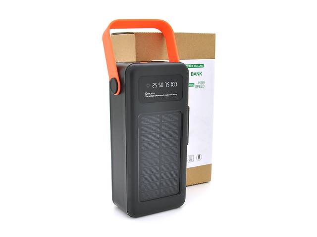 Power bank YM-637, 50000mAh Solar, flashlight, Input: 5V/2.1A(MicroUSB, TypeC, Lightning), Output: 5V /2.1A(4xUSB), p...