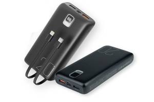 Прочный павер банк с кабелем Power Bank QC22.5W/PD20W 20000 mAh XO PR185 Черный (PR185_1178)