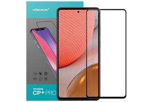 Противоударное Защитное Закаленное 2,5D Стекло Nillkin (CP+PRO) (full glue) для Samsung Galaxy A72 5G Олеофобное / То...