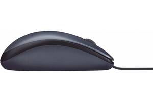 Проводная оптическая эргономичная мышь Logitech M100r черная (00000019340)