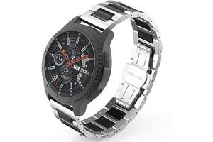 Ремешок BeWatch сталь-керамика 22 мм для Samsung Galaxy Watch 46 mm Silver Black (1026411)