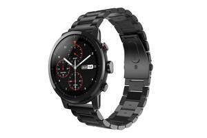 Ремешок BeWatch стальной для Amazfit Stratos/Pace Черный (1020401)