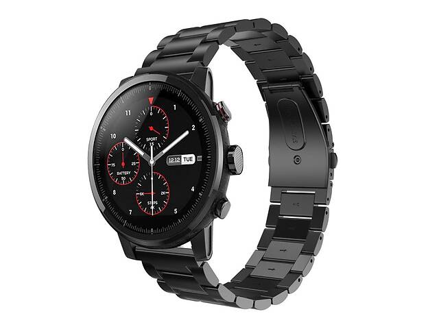 Ремешок BeWatch стальной для Amazfit Stratos/Pace Черный (1020401)