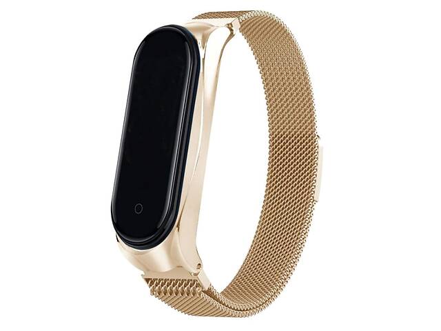 Ремешок Milanese Loop Design для Xiaomi Mi Band 3/4 (Золотой) 895621