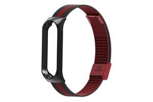 Ремінець Milanese Loop Strap для Xiaomi Mi Band 5/6 Black Red