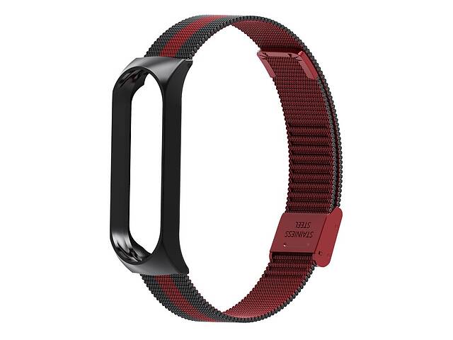 Ремешок Milanese Loop Strap для Xiaomi Mi Band 5 / 6 Black Red