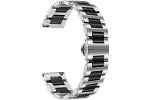 Браслет BeWatch для Mobvoi TicWatch Pro 3 Huawei Watch GT 2 46мм | GT 2 Pro Ремінець 22 мм сталь-кераміка Сріблясті...