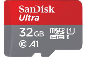 SanDisk Карта памяти microSD 32GB C10 UHS-I R100MB/s Ultra + SD
