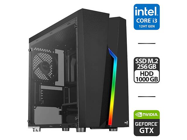 Сборка под заказ: новый игровой ПК AeroCool Bolt Tower / Intel Core i3-12100F (4 ядра по 3.3 - 4.3 GHz) / 16 GB DDR4...