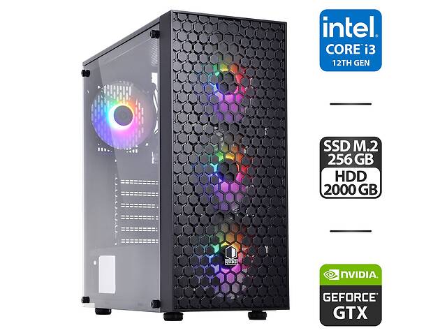 Складання на замовлення: новий ігровий ПК Qube Carnival Tower/Intel Core i3-12100F (4 (8) ядра по 3.3 - 4.3 GHz)/16 GB D...