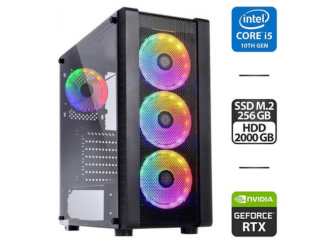 Сборка под заказ: новый игровой ПК Qube Storm Tower / Intel Core i5-10400F (6 (12) ядер по 2.9 - 4.3 GHz) / 16 GB DDR...