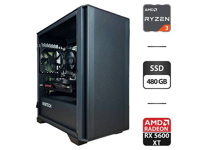 Сборка под заказ: игровой ПК GameMax Infinity Mini Tower / AMD Ryzen 5 3600 (6 (12) ядер по 3.6 - 4.2 GHz) / 16 GB DD...
