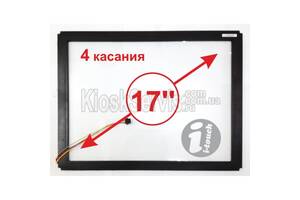Сенсорная панель Led i-Touch мультитач, квадратная 17” 4 касания (в рамке)
