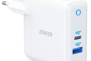 Сетевое зарядное устройство Anker PowerPort+ Atom III 45W USB-C+15W USB-A White (6595855)