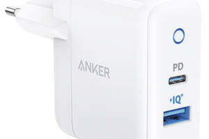 Сетевое зарядное устройство Anker PowerPort PD+ 2 20W 1xPD & 15W 1xUSB White (6710631)