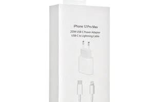 Сетевое зарядное устройство Apple 20W USB-C MHJ83ZM/A A2347 + кабель Type-C – Lightning-белый