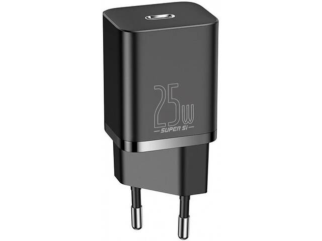 Сетевое зарядное устройство Baseus Super Si Quick Charger 1C 25W EU Black (CCSP020101) (Код товара:24619)