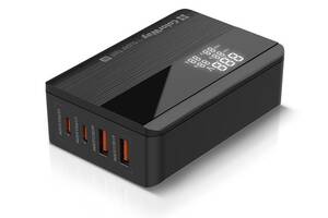 Сетевое зарядное устройство ColorWay Power Delivery 2USB-A + 2USB TYPE-C 65W Black (CW-CHS040PD-BK)