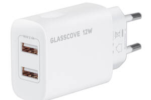 Сетевоe зарядное устройство Glasscove TC-012A 2.4A 12W 2xUSB White (3_00662)