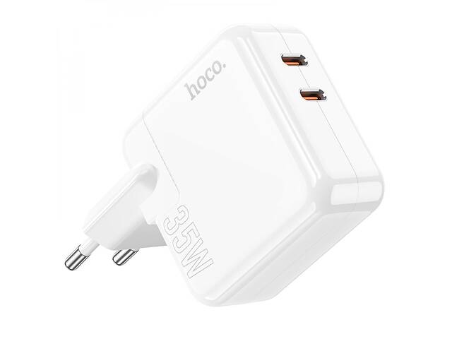 Сетевое зарядное устройство Hoco C110A Lucky 35W PD/QC 3А 2xUSB-C PD 3A-9В PPS 3.3A-16В QC FCP AFC