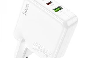 Сетевое зарядное устройство Hoco C115A Header 2 Type-C/ USB PD 65W White