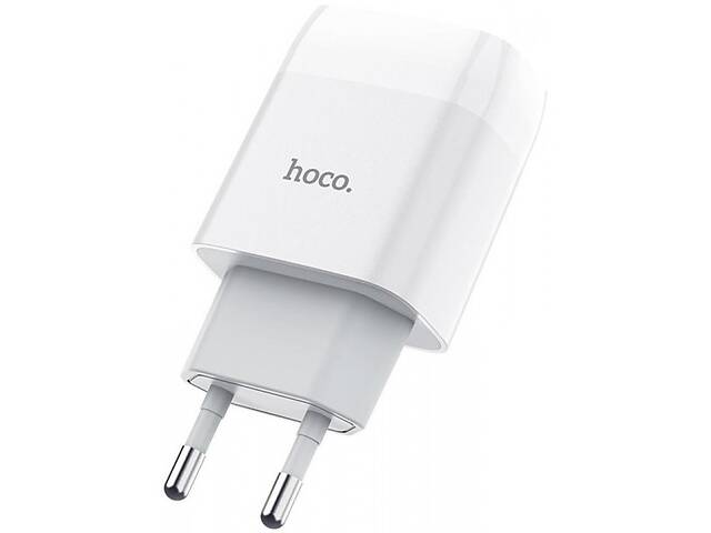 Сетевое зарядное устройство Hoco C73A Glorious 2USB 2.4A 12W EU White (Код товара:15819)