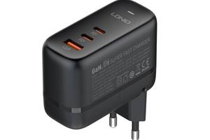 Сетевое зарядное устройство LDNIO Q366 1 x USB/2 x Type-C GaN PD3.0 65W/QC4.0 с Type C-Type C Черный