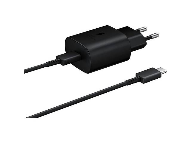 Сетевое зарядное устройство Samsung 25W PD3.0 Type-C + cable Type-C Black (EP-TA800XBEGRU) (Код товара:23158)