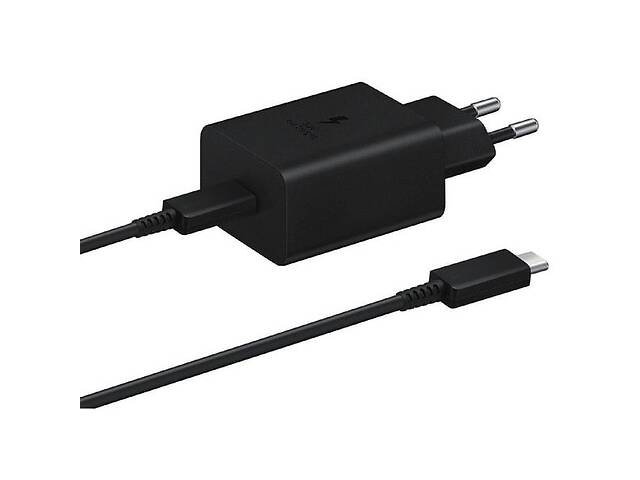 Сетевое зарядное устройство Samsung Compact Power Adapter 45W Type-C + cable Type-C Black (EP-T4510XBEGRU) (Код товар...