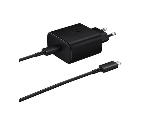 Сетевое зарядное устройство Samsung (EP-TA845XBEGCN) 45W + кабель Type-C - Type-C- черный