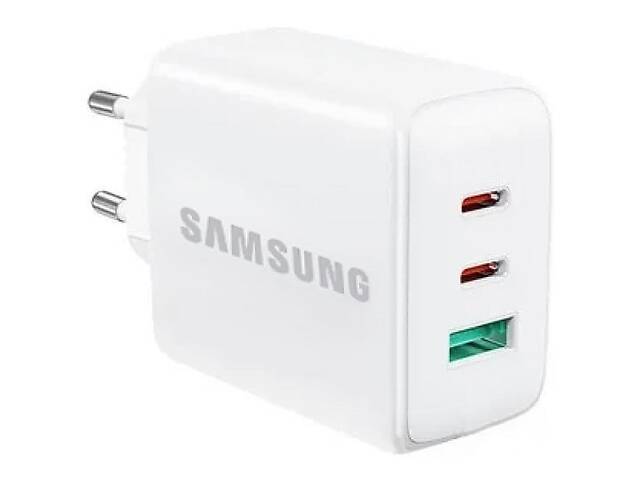 Сетевое зарядное устройство Samsung Power Adapter Trio 65W PD 2Type-C+USB White (EP-TA800NBEGEU) (Код товара:24737)