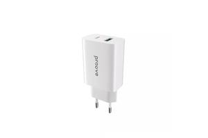 Сетевое зарядное устройство СЗУ Proove Rapid 20W (Type-C + USB) (white)