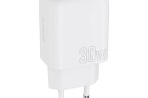 Сетевое зарядное устройство СЗУ Proove Silicone Power Plus МЗП 30W (Type-C + USB) (white)