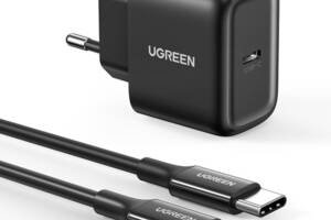 Сетевое зарядное устройство Ugreen CD250 25W Type-C PD Charger + C-C 2m Cable Black (6888890)