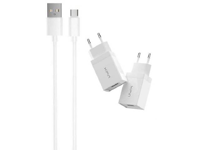 Сетевое зарядное устройство Xipin EU-01T 2.1A + cable Type-C White (Код товара:22780)